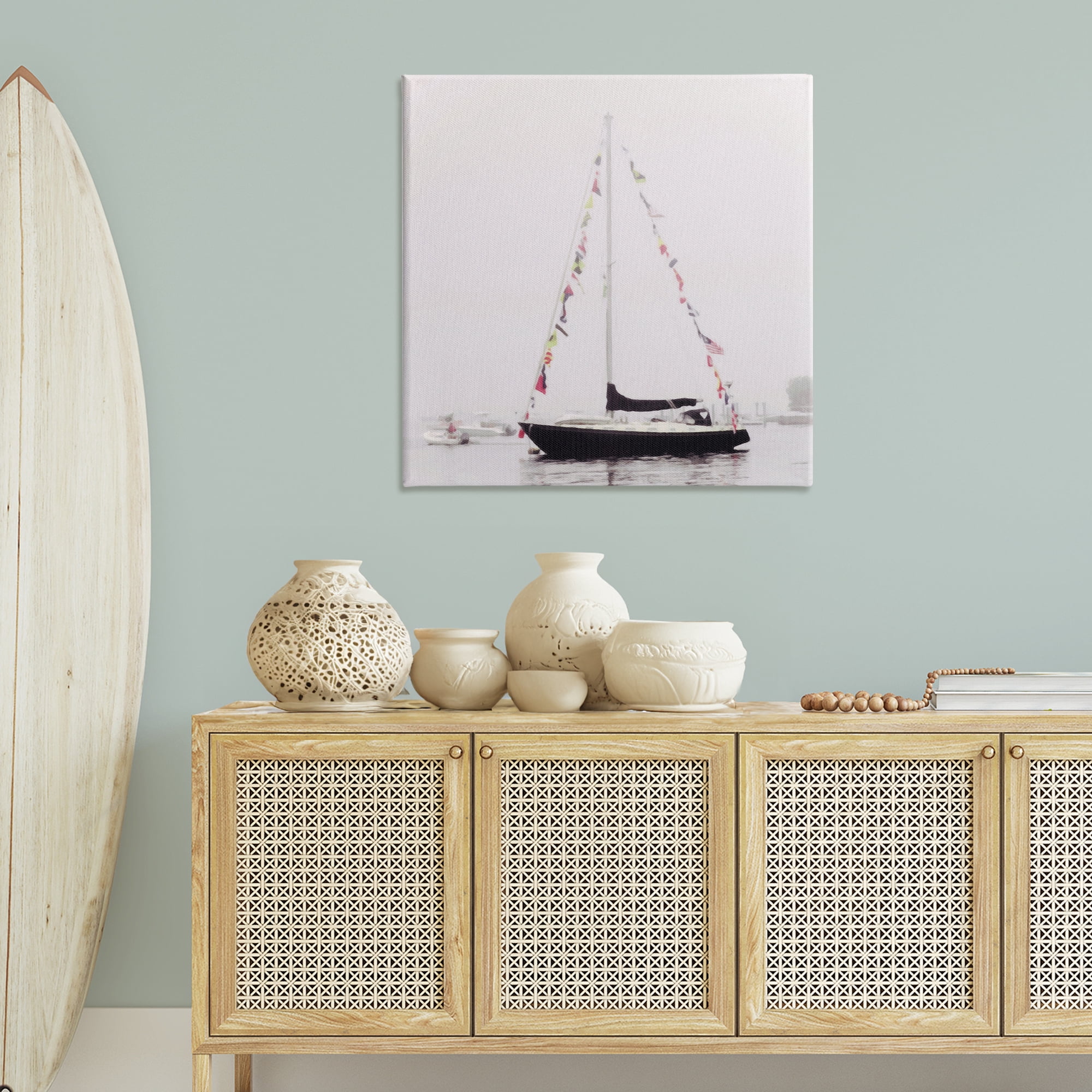 Stupell Industries Sail Flags in Harbor Nautical & Beach Photography Wrapped Canvas Art Print Wall Art, 36 x 36