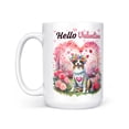 thumbnail image 2 of Hello Valentine’s Day Australian Shepherd Flower Crown Romantic Pink Floral Mug Aussie Dog Lover Gifts Coffee Tea Cup - 00031, 2 of 4