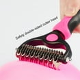 thumbnail image 6 of Pet Grooming Brush Small Double Sided Shedding and Dematting Undercoat Rake Comb for Dogs Cat and Dog Comb Brush Tool Extra Wide Pink, 6 of 8