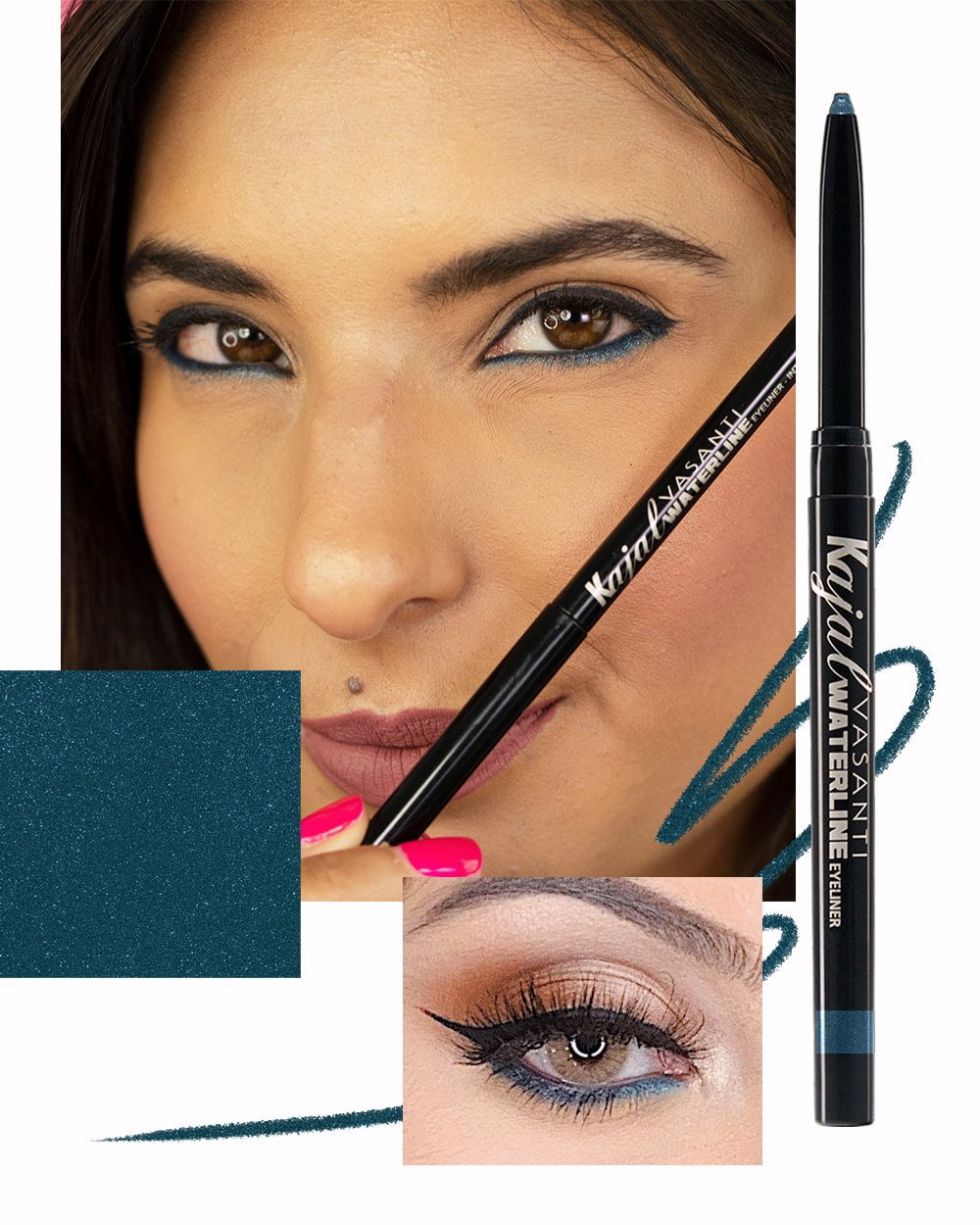 Cosmetics Kajal Eyeliner Pencil Blue) Waterproof Matte Eyeliner - Walmart.com