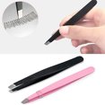 thumbnail image 1 of Flmtop Hair Tweezers Professional Portable Light Slanted Eyebrow Tweezers for Daily Use, 1 of 7