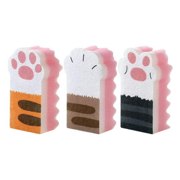 Esponja de garra de gato, paño de limpieza de cocina, esponja gruesa para lavavajillas, 3 uds.