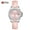 Silver pink, variant on Women's Waterproof Quartz Watch – Elegant Bling Dial with Leather Strap & Date Display