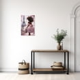 thumbnail image 2 of ZHONGYUTONG African American Wall Art Eiffel Tower Canvas Pink and Black Afro Pictures Black Woman Painting for Girl Room Decor Framed (12.00" x 18.00"), 2 of 5
