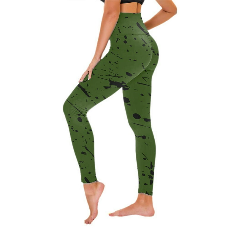 Efsteb Yoga Pants for Women Fashion Print Butt Lifting Scrunch Gym Leggings  Amplify Seamless Yoga Pants Clearance (Green,XXL)