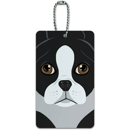 Boston Terrier Dog Pet ID Tag Luggage Card for Suitcase or