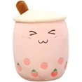 thumbnail image 1 of Lindo peluche Boba té almohada de felpa rellena leche taza de té almohada juguete de peluche, suave kawaii abrazando juguete de peluche regalo para niños (rosa, 13.7 pulgadas), 1 of 5