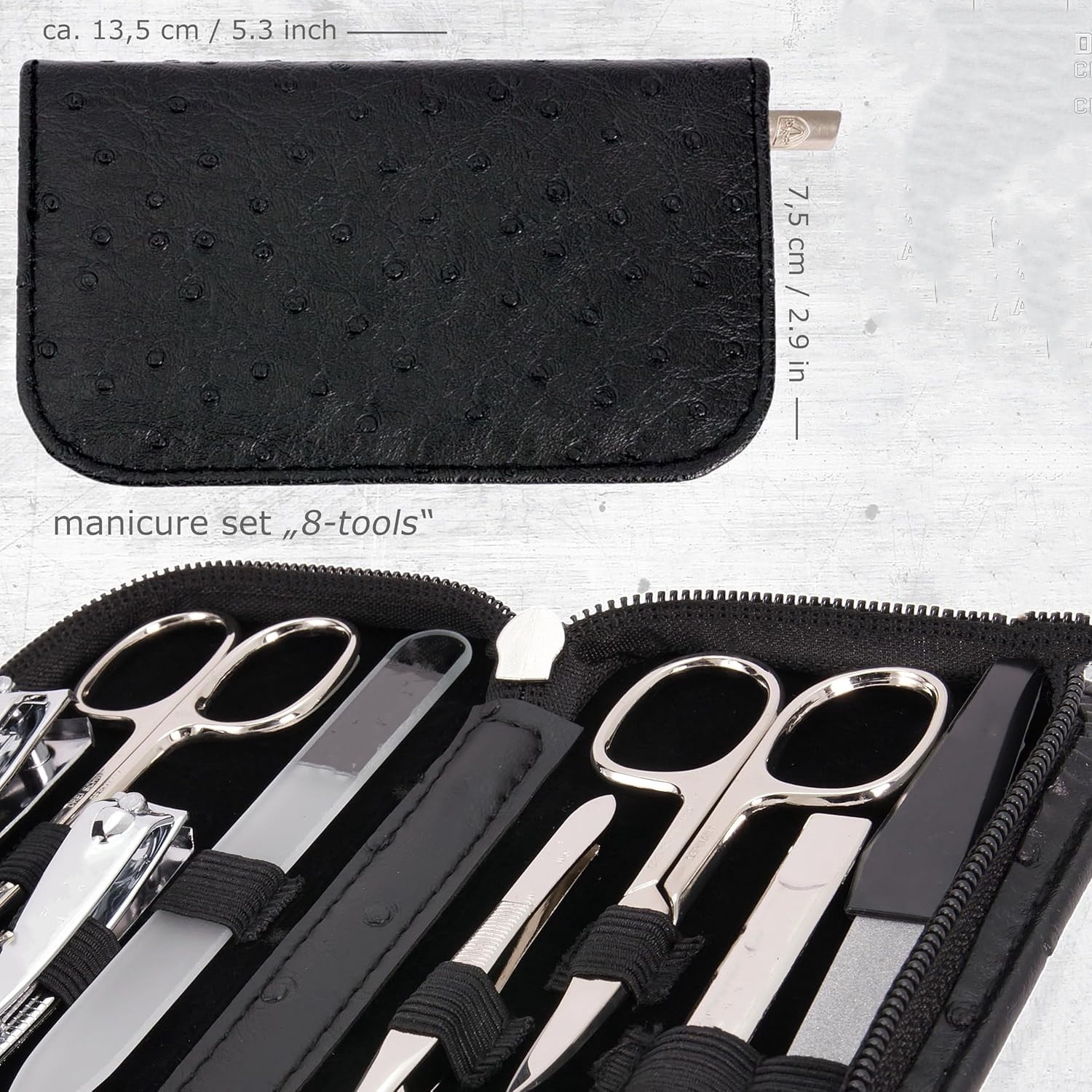 quality8 piece manicure pedicure grooming kit set for professional finger & toe nail care scissors clipper fashion leather case in gift box