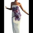 thumbnail image 1 of Vestido Y2k Sin Tirantes para Mujer, Vestido de Verano con Estampado Floral, Espalda Descubierta, Vestido de Cóctel con Hombros Descubiertos Albaricoque L, 1 of 10