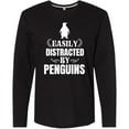 thumbnail image 3 of Inktastic Easily Distracted by Penguins Long Sleeve T-Shirt, 3 of 5