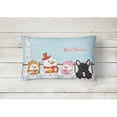 thumbnail image 2 of Carolines Treasures BB2340PW1216 Merry Christmas Carolers French Bulldog Brindle Canvas Fabric Decorative Pillow, 12H, 2 of 3