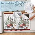 thumbnail image 4 of Christmas Sink Skirt for Bathroom, Self-Adhesive Under Sink Curtain, Xmas Trees Truck Elk Gifts Winter Farmhouse Plaid Red Hide Pipes & Storage Fabric Cabinet Skirt Cover for Kitchen Laundry 32"x55", 4 of 8