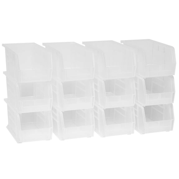 Akro-Mils Stackable Storage Bins, AkroBins 30230 Stacking Organizer, 11"x5"x5", Clear, 12-Pack