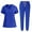Blue, variant on QIPOPIQ Scrub Suit Set for Women Modern V-neck Top & Tapered Leg Jogger Pants with Drawstring Medical Nursing Uniforms Set