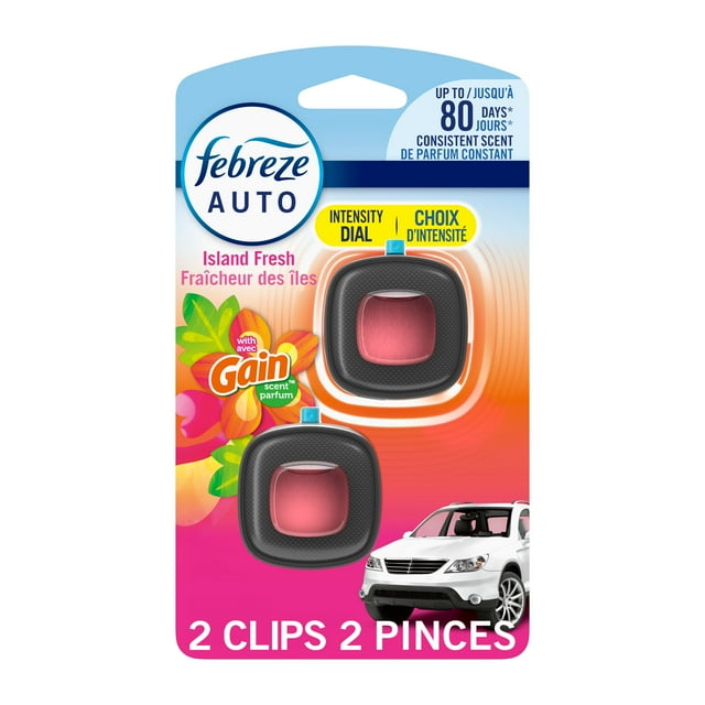 Febreze Car Air Freshener Vent Clip Gain Island Fresh Scent, . Car Vent Clip, 2ct