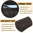 thumbnail image 5 of Benehair Tape In 100% Real Remy Human Hair Extensions Seamless Skin Weft Thick Glue Straight Women Black 10-20pcs 14inch, 5 of 13