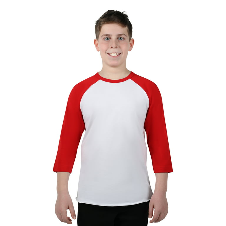 Athletic Works Youth 3/4 Sleeve Baseball Tee Shirt 