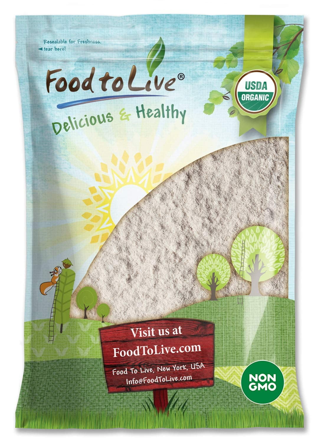 Organic Brown Rice Flour, 10 Pounds — NonGMO, Kosher, Raw, Vegan — by