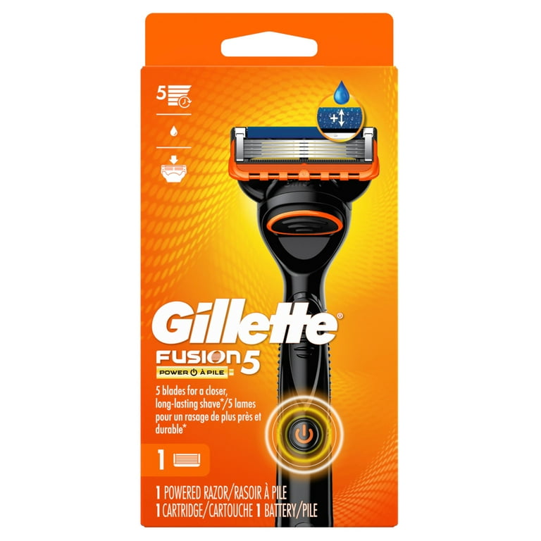 Gillette Fusion5 Power Man's Shaver, Orange Handle, with 1 Blade
