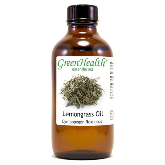 Lemongrass Essential Oil - 4 fl oz (118 ml) Glass Bottle w/ Cap - 100% Pure Essential Oil by GreenHealth