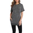 thumbnail image 2 of Innerwin T-Shirt Manches Courtes Dames Tops Rue Crew Cou Baggy Tee Gris M, 2 of 7