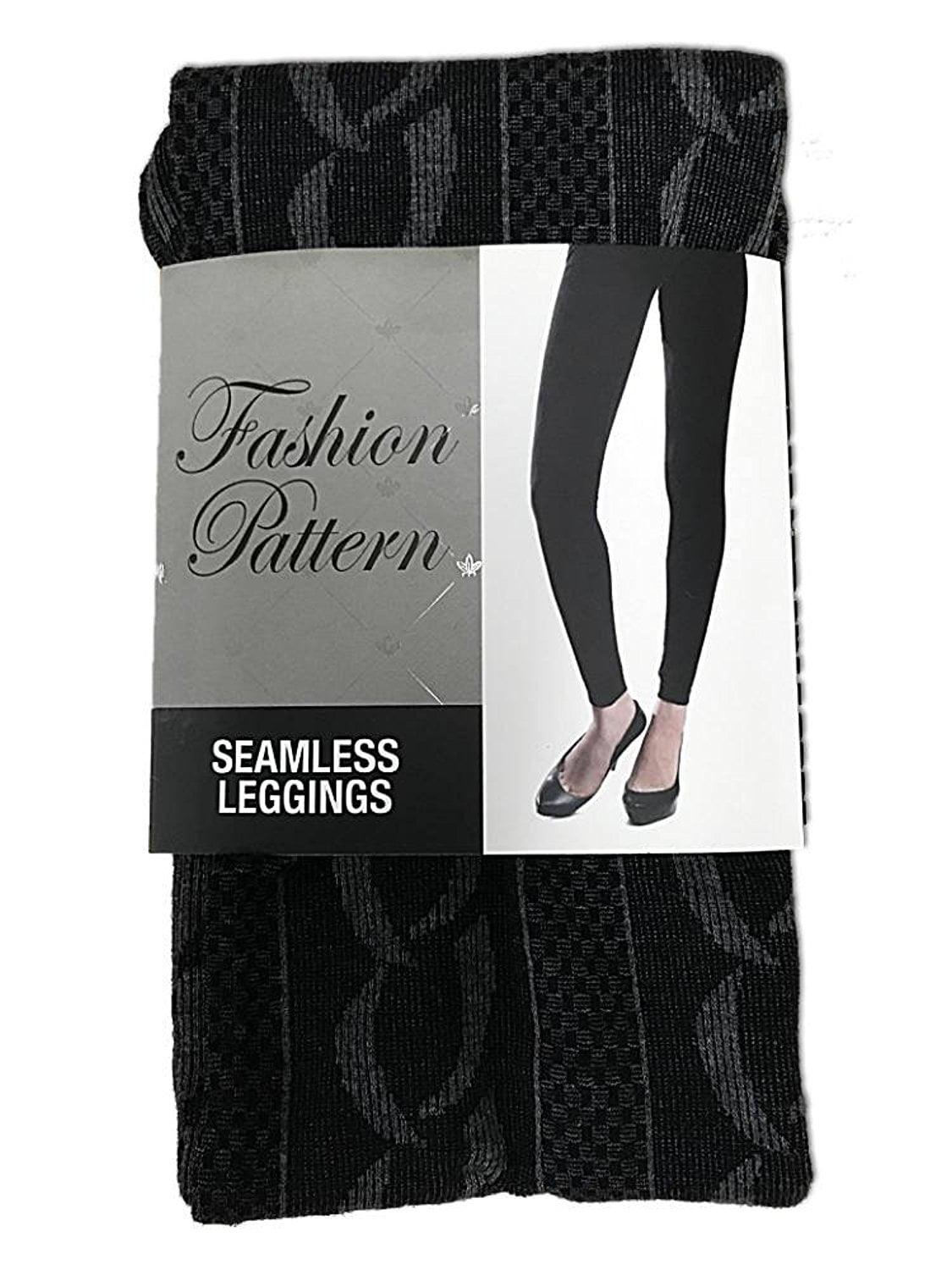black and grey patterned leggings