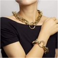 thumbnail image 2 of ATTOE European and American Boom Necklace Bracelet Jewelry Set Exaggerated Clavicle Chain (Color : A), 2 of 3