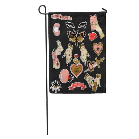 SIDONKU Pins Patches and Notes Collection in Cartoon Hands Mole Garden Flag Decorative Flag House Banner 12x18 inch
