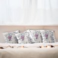 thumbnail image 7 of Ambesonne Floral Throw Pillow Cover 4 Pack, Butterfly Woman Portrait, 24", Pearl and White, 7 of 7