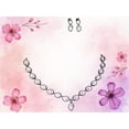 thumbnail image 3 of South Indian Bollywood Paan Leaf Design Matte Gold-Plated Choker Haram Necklace Set – White Kemp Stones with Drop Earrings., 3 of 6