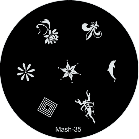 Mash Nail Art Stamp Stamping Image Plate No 35 Mash Nail Art Stamp Stamping Image Plate No 35
