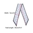 thumbnail image 3 of INSPIRE CHIC Women's Floral Printed Scarves, Flowers Skinny Long Satin Silky Ribbon Hairband Headscarf Neckerchief 37.4x3.5" Light Gray/Black, 3 of 6