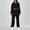 Black, variant on Womens Full Zip-Up Hoodie Tracksuit Set Long Sleeve Casual Jogging Suits Workout Gym 2 Piece Outfits with Pockets