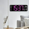 thumbnail image 7 of Clearance Kaireo Clock, Large Screen Function Display Clock Digital Clock (13 Inches) Pink Light, Large Led Digital Wall Clock Temperature Date Day Display Usb Remote Control, Home Clock, 7 of 7
