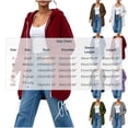 thumbnail image 4 of Thousandth Women's Loose Fit Zip Up Hooded Coat Casual Mid Length Oversized Long Sleeve Sweatshirt Fall Winter Warm Jacket, 4 of 8