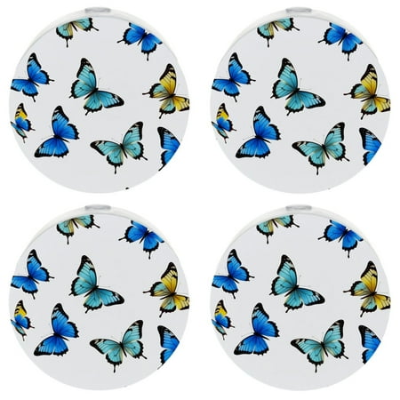 

YZUOUZY Lamp for Bedroom Small Lamp 4 Pack Butterflies Insects Blue Yellow