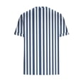 thumbnail image 4 of Womens Striped V-Neck Top - Short Sleeve Soft Stretch Blouse Casual Breathable Navy Blue White,Size L, 4 of 8