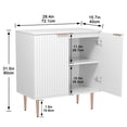 thumbnail image 3 of Sideboard Buffet Cabinet, Kitchen Storage Cabinet with Fluted Waveform Doors and Adjustable Shelf, Buffet Cabinet with Storage for Living Room, Dining Room, Hallway, White, 3 of 8