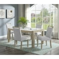 thumbnail image 4 of Contemporary Gray Upholstered Dining Side Chairs - Set of 2, Full Back Wood Furniture with Light Gray Fabric, 23.5"W x 19"D x 38.5"H, Perfect for Dining Room & Living Spaces, 4 of 6