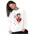 thumbnail image 4 of Retro Betty Boop Cartoon Hearts Women Crewneck Sweatshirt Brisco Brands S, 4 of 5
