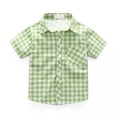 thumbnail image 2 of 2-3 Years Girls Short Sleeved Shirt Comfortable Breathable Fashion Plaid Girls Short Sleeved Shirt Back-To-School Shirts Light Green T Shirts, 2 of 4
