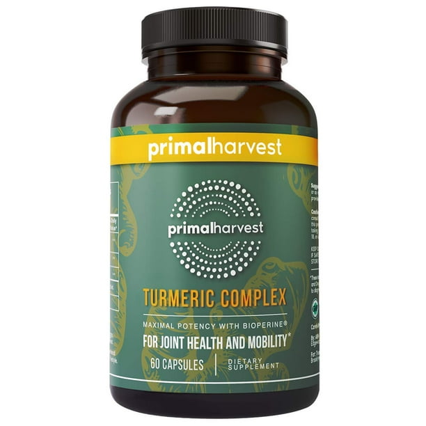 Primal Harvest Turmeric Complex Powerful AntiInflammatory Supplement 60 Capsules Combat