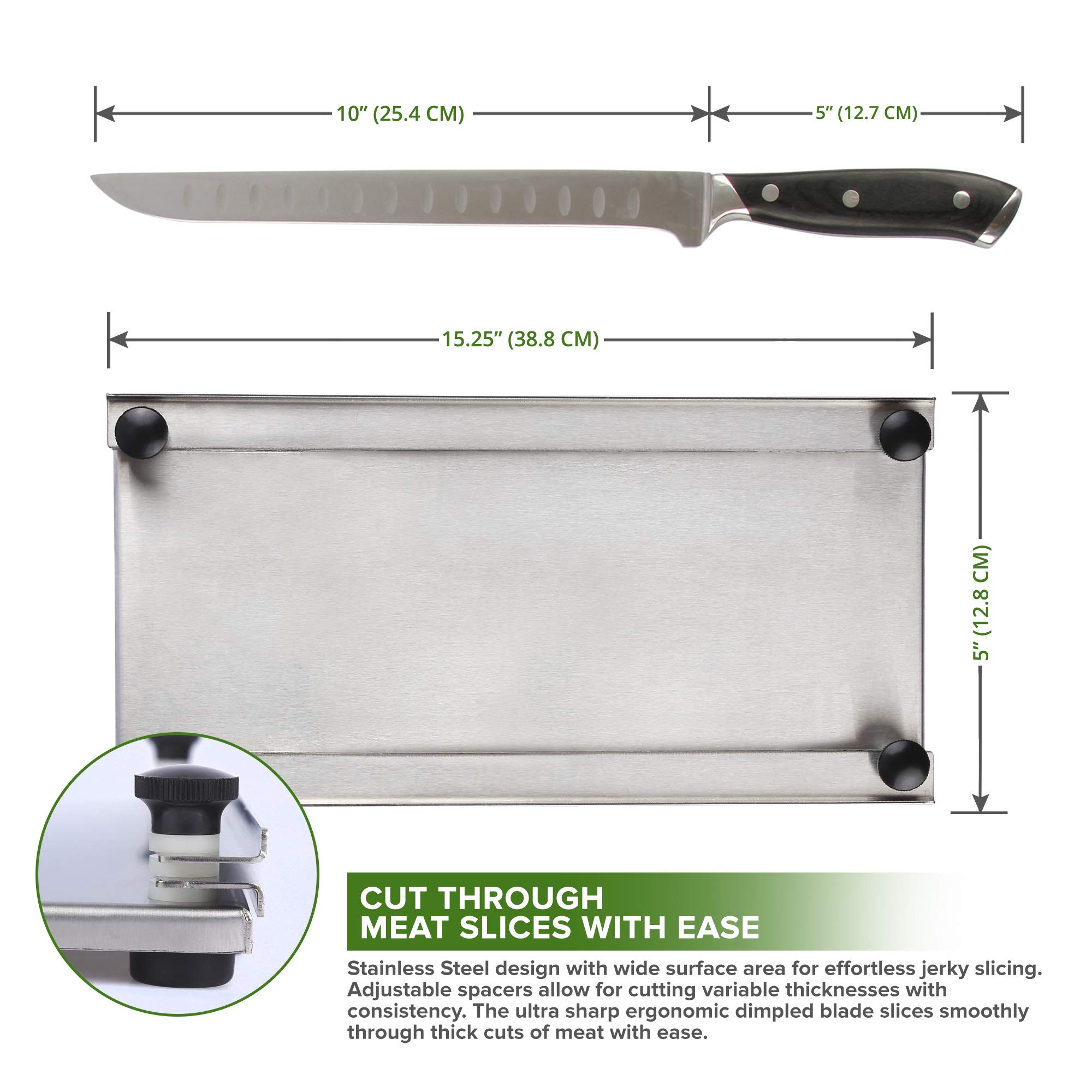 Meat slicer Stainless Steel Jerky Maker Cutting Board With 10-Inch Professional Slicing and Carving Knife