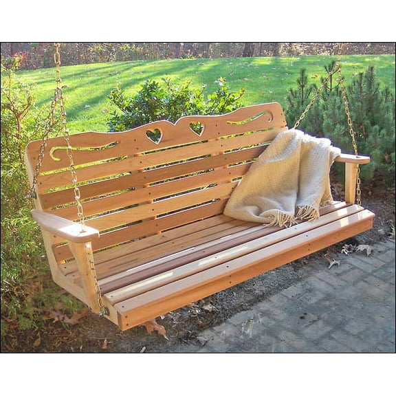 6' Red Cedar American Sweetheart Porch Swing