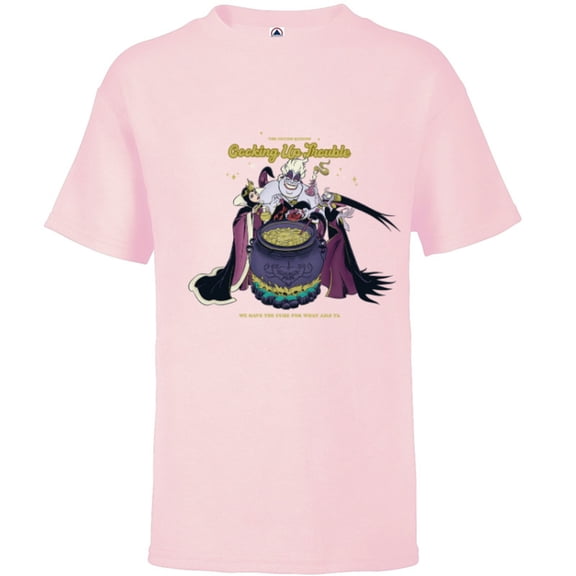 Disney Villains for Hire Potion Queens Cooking Up Trouble - Short Sleeve T-Shirt for Kids - Customized-Soft Pink