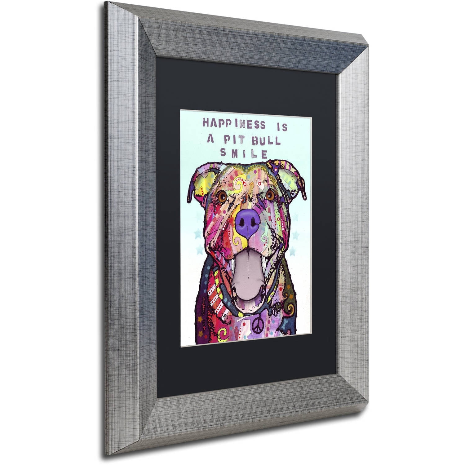 Trademark Fine Art "Smile" Canvas Art by Dean Russo, Black Matte, Silver Frame