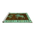 thumbnail image 2 of Ahgly Company Machine Washable Indoor Rectangle Animal Turquoise Blue Traditional Area Rugs, 2' x 5', 2 of 4