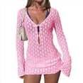 thumbnail image 1 of Vestido de Crochet de Larga para Mujer Rosa M, 1 of 9