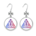 thumbnail image 1 of Boucles d'Oreilles Nœud Drapeau Point de Repère Triangle Angleterre UK Crochet Percé, 1 of 3