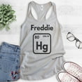 thumbnail image 2 of Freddie Hg Tank Top, Ladies Racerback Tank Top, Science Music Rock Tank, Rock n Roll Tank, Mercury Tank, Silver Gray, Small, 2 of 3